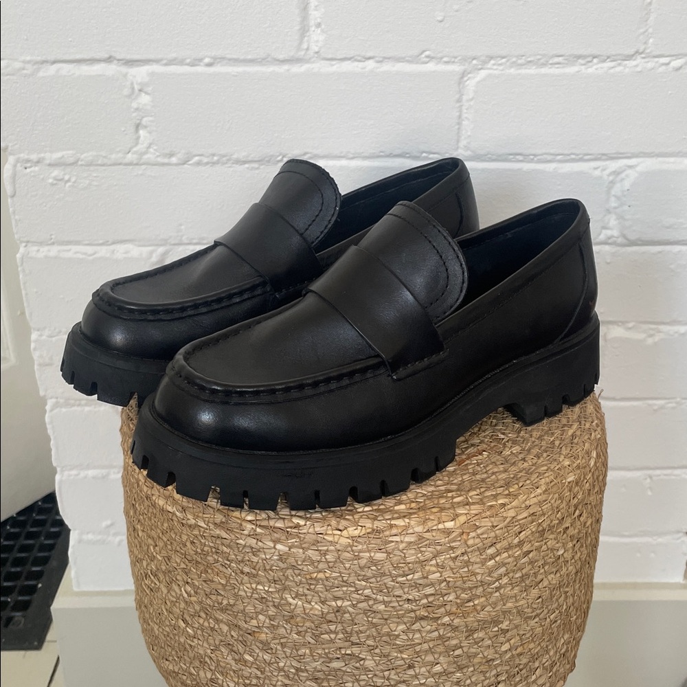 Windsor Smith Tricks Black Leather Loafers Size 9.5